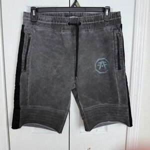 American Fighter Mens Grey Mineral Wash Moto Athletic Shorts Medium Pocket